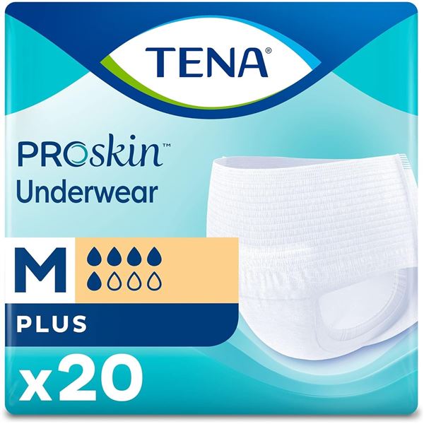 NEW TENA PROSKIN FULLY BREATHABLE UNDERWEAR MED