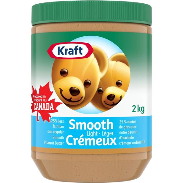 NEW 2KG BOTTLE OF KRAFT SMOOTH LIGHT PEANUT BUTTER