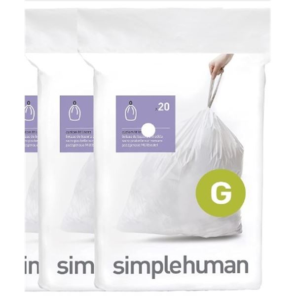 TWO PACKS OF 20 EACH 30L SIMPLE HUMAN LINERS