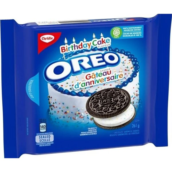 NEW 4 X 261G OREO BIRTHDAY CAKE SANDWICH COOKIES