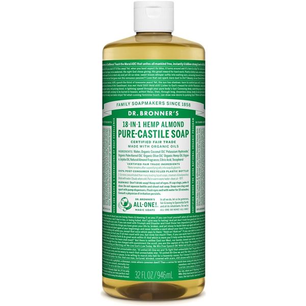 NEW DR. BRONNER'S 18-IN-1 HEMP ALMOND CASTILE SOAP