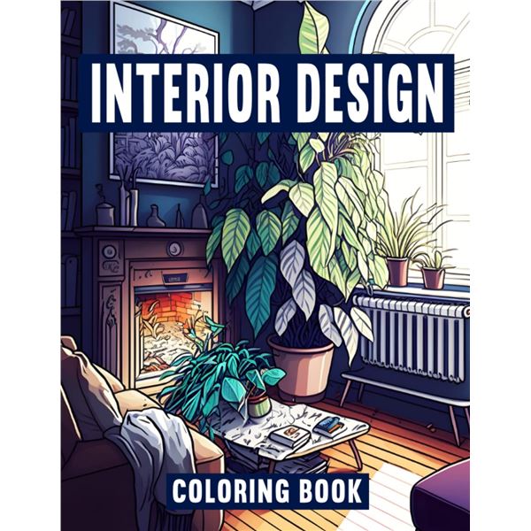 NEW PAPERBACK INTERIOR DESIGN COLOURING BOOK