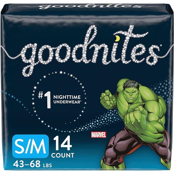 NEW 14 PACK OF GOODNITES S/M SIZE 6-8 BOYS