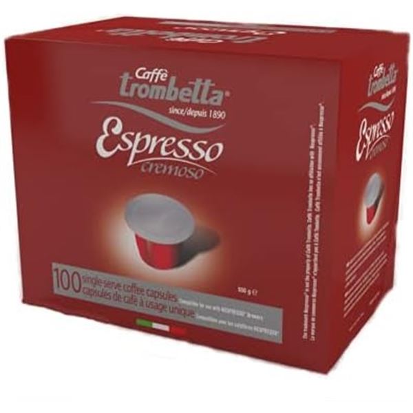 NEW CASE OF 100 CAFFE TROMBETTA L'ESPRESSO CREMOSO