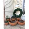 Image 1 : Decorative Flower Pots Artificial Plants & Christmas Wreath