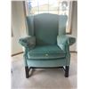 Image 1 : Seafoam Green Armchair 24W 31D 42T Slight Sun Damage On Side Rear