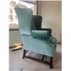 Image 2 : Seafoam Green Armchair 24W 31D 42T Slight Sun Damage On Side Rear