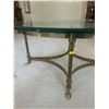 Image 2 : Brass & Beveled Glass Claw Foot Coffee Table 35L x 26W x 15T