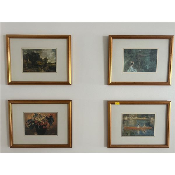 Renoir Decorative Prints In Gold Frames 10 x 13 Rowing Party Renoir