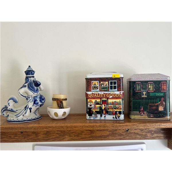 Russian Liquor Bottle & Decor Tins