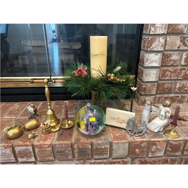 Decor Candle Brass Bell Glass Ball