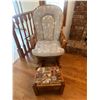 Image 1 : Oak Rocking Chair & Footstool 25W x 33D x 43T