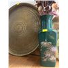 Image 2 : Brass Decor & Dried Flower Vase Platter 17D