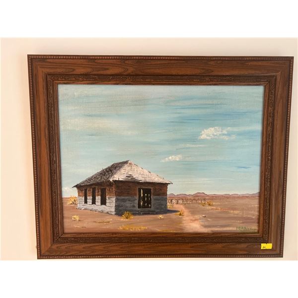 Marion Oil On Canvas 20 x 15 Prairie Deserted House