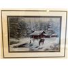 Image 2 : Art Prints Log Cabin 16 x 14 & Mountains