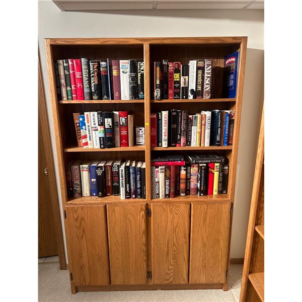 Oak Book Shelves Witch Cabinet Bottom 48W x 10D x 72T Contents Not Included