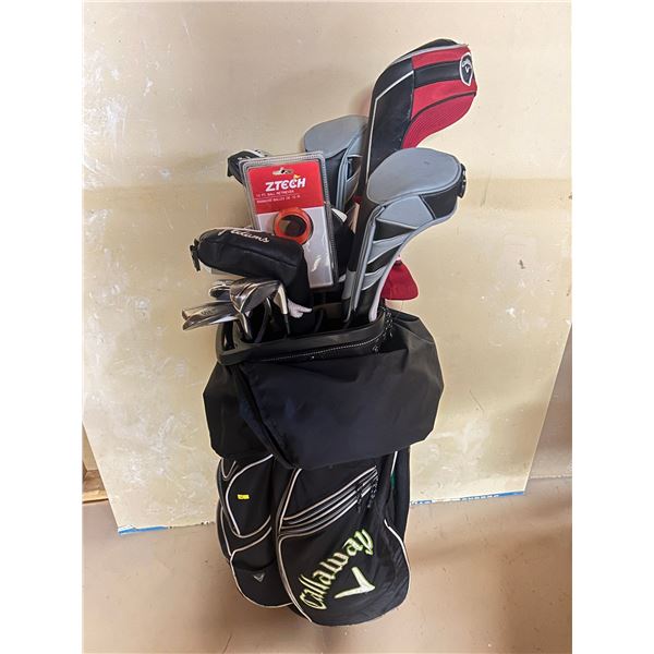 Left Handed Callaway Assorterd Golf Clubs with Bag and Club Covers