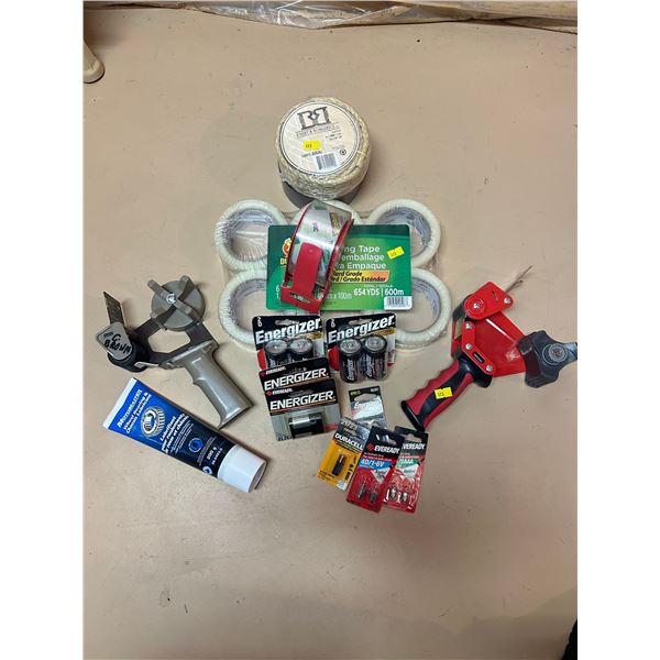 Two Industrial Tape Guns with Brand New Pack Of Pac & Morerking Tape, Batteries, Rope