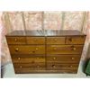 Image 1 : Vintage Solid Wood Ten Drawer Dresser 52w x 15d x 34h  (4 small 6 Large Drawers)