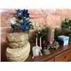 Image 2 : Assortment Of Silk Plants and Centerpiece w/ Multiple Baskets & Candles