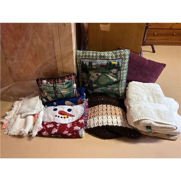 Multiple Blankets, Linens, Towels, Throw Pillows And More