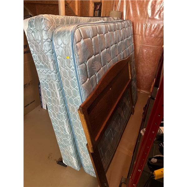 Double Bed With Wooden Headboard 63w x 42h