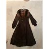 Image 1 : Suede Full Length Brown Jacket With Fur Collar Size s-m