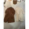 Image 2 : Wool Full Length Women's Jackets  1 Brown 1 Creme Size Large x 2  Trademark Brand