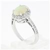 Image 8 : NEW 14K White Gold Oval Cabochon Opal Solitaire Round Diamond Halo Cluster Ring