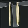 Image 2 : NEW Classic Solid 14K Yellow Gold 1.55" Plain Polished Round Hoop Snap Earrings