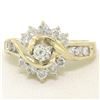 Image 1 : 14k Yellow Gold 1.00 ctw Keepsake Channel Round Diamond Cocktail Engagement Ring