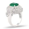 Image 2 : 2.87 ctw Emerald and 2.12 ctw Diamond Platinum Ring