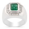 Image 1 : 2.10 ctw Emerald and 0.45 ctw Diamond 14K White Gold Ring