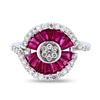 Image 1 : 0.66 ctw Diamond and 2.55 ctw Ruby 14K White Gold Ring