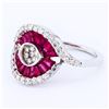 Image 2 : 0.66 ctw Diamond and 2.55 ctw Ruby 14K White Gold Ring