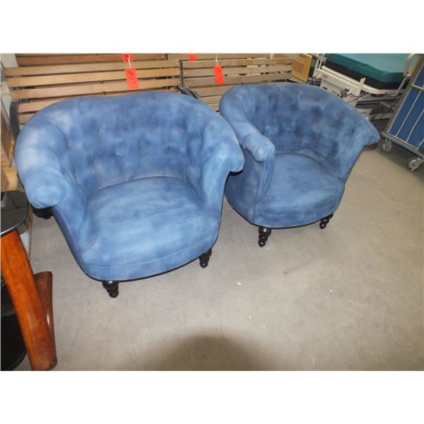 2 Blue Arm Chairs