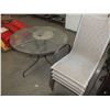 Image 1 : Round Glass Top Patio Table w/ 4 Chairs