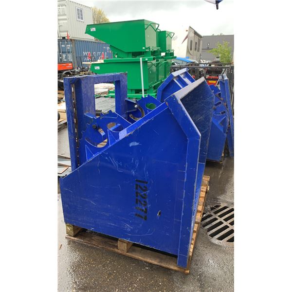 BLUE INDUSTRIAL FORKLIFT DUMP BIN ( APPROX. 62.5"W X 37.5"D X 43"H )