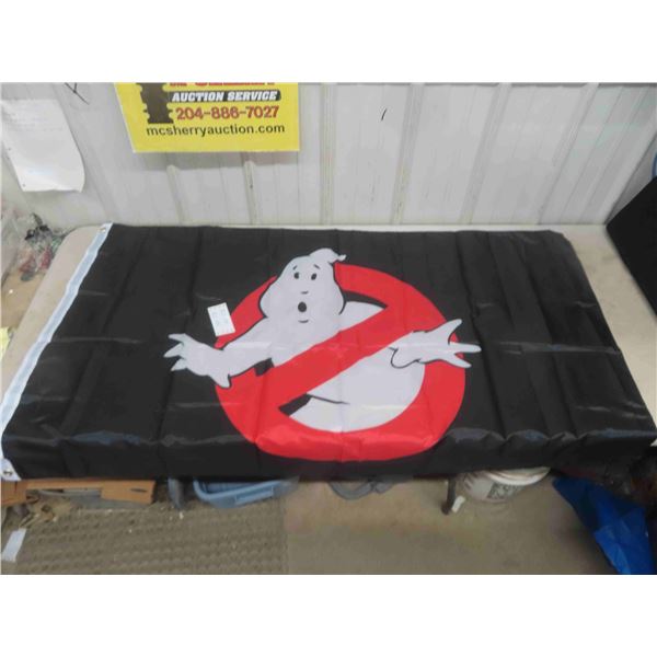 Large Vintage Ghost Busters Movie Promo Banner Flag 35" x 59"