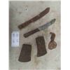 Image 1 : Antique Fur Trade H.B.C. First Nations Trade Items ; Axes + Knives