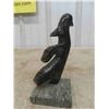 Image 8 : 2 Inuit Soapstone Bird + Human Figure : 6" & 5" 