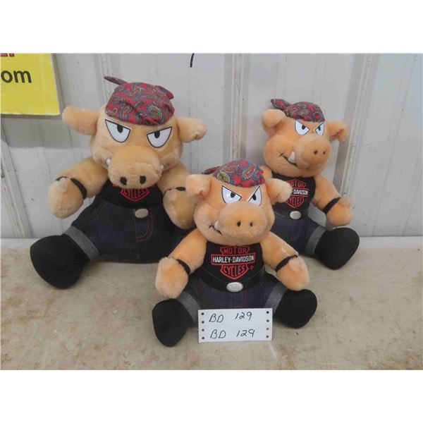 Vintage Harley Davidson Stuffed Hog Toys - 3 Sizes