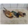 Image 2 : 3 Vintage Hand carved + Painted Ducks : 1 with Raised Wing, Smallest is Don Bulloch 