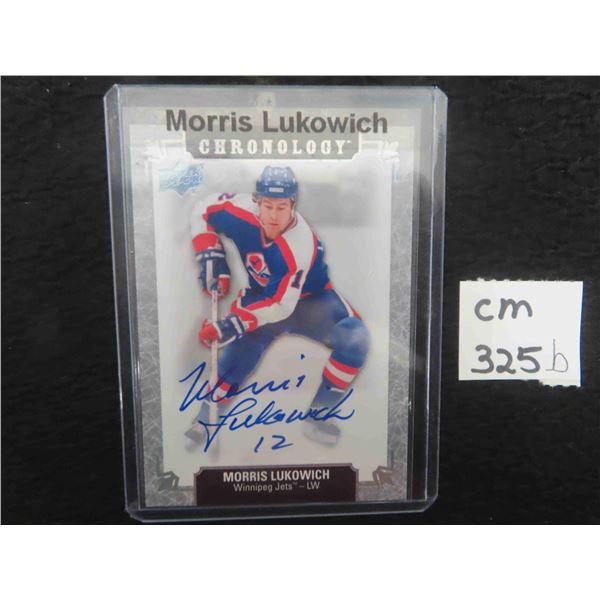 Autographed Morris Lukowich Winnipeg Jets Card