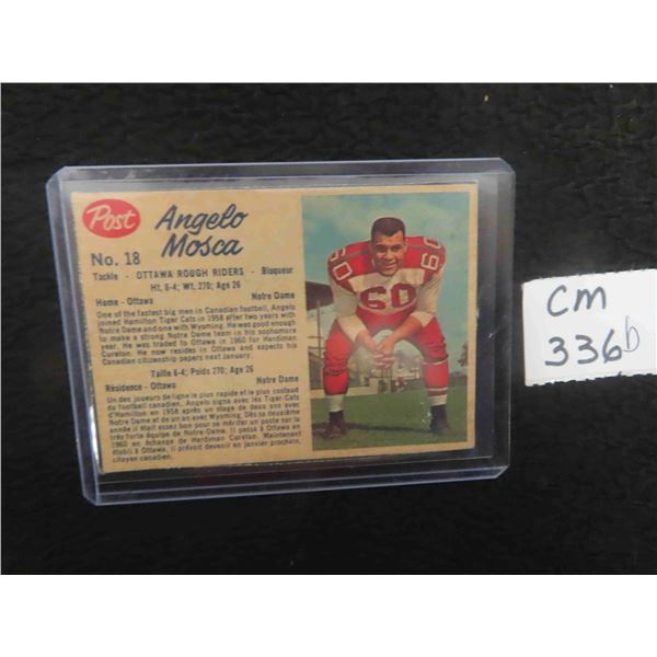 1962 Post Angelo Moscu Ottawa Rough Riders Football Card