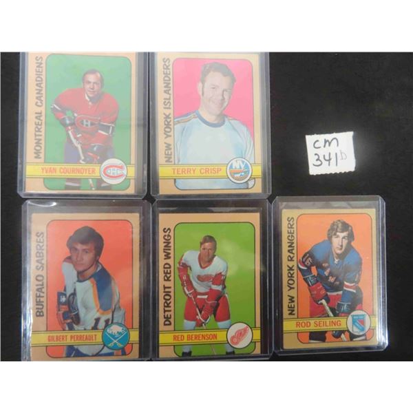 (5) 1972/73 Hockey Cards