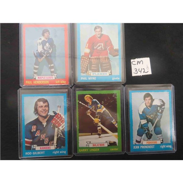 (5) 1973/74 Hockey Cards