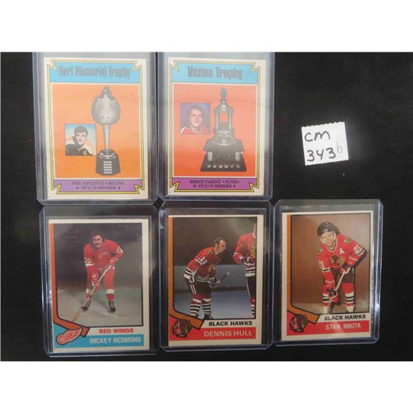 (5) 1974/75 Hockey Cards