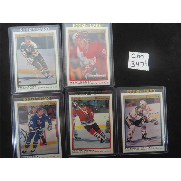 (5) 1990/91 O-Pee-Chee Premier Rookie Cards