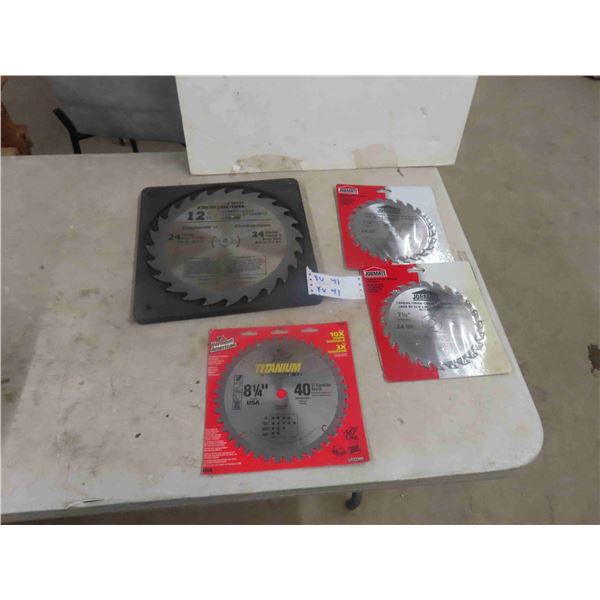 4 New Saw Blades ; 7.25" + 8.25" + 12" 